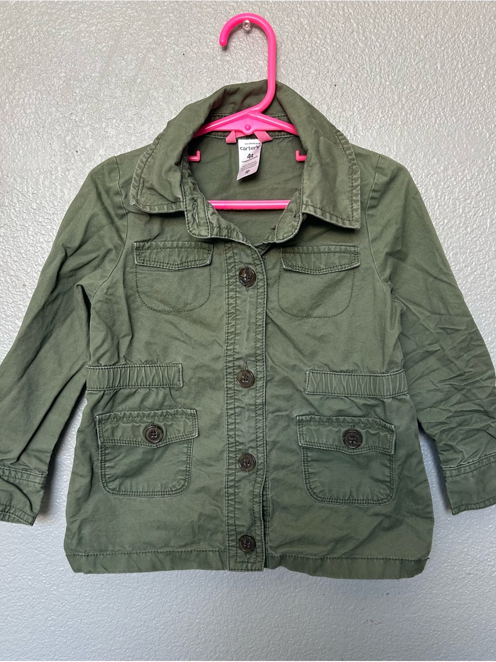 Carter's Olive Green Button Front Pea Coat